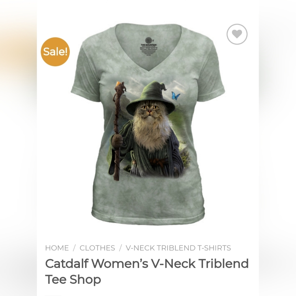ISO The Mountain Catdalf Women's Triblend V Neck Shirt size small